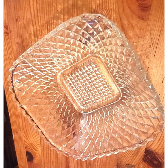 Anchor Hocking Glass Early American Clear VTG Basket weave Candy Fruit Bowl - Picture 1 of 10